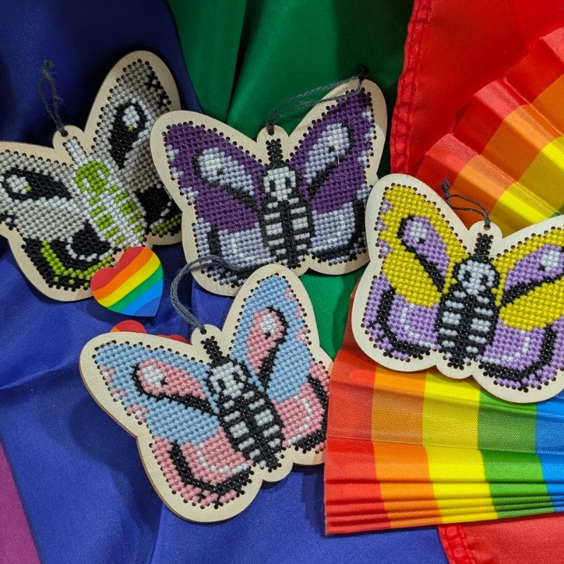 Pride Goth Moths - The Cozy DH Stitchery - Cross Stitch Pattern