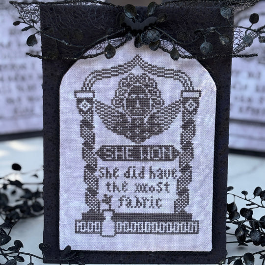 She Won (Stitcher's Tombstone Series)- Dirty Annie's - Cross Stitch Pattern [Needlework Marketplace 2025]