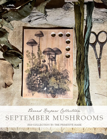 PREORDER: September Mushrooms Thread Keep - The Primitive Hare - Cross Stitch Notions [Needlework Marketplace 2023 Exclusive]
