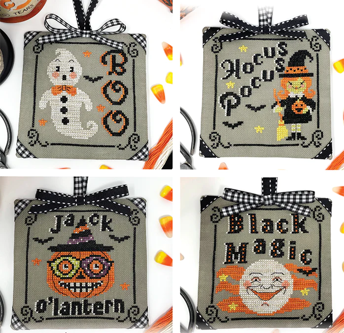Halloween Spooktacular Ornament Series Parts 1-4 - Tiny Modernist - Cross Stitch Pattern