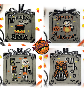 Halloween Spooktacular Ornament Series Parts 9-12 - Tiny Modernist - Cross Stitch Pattern