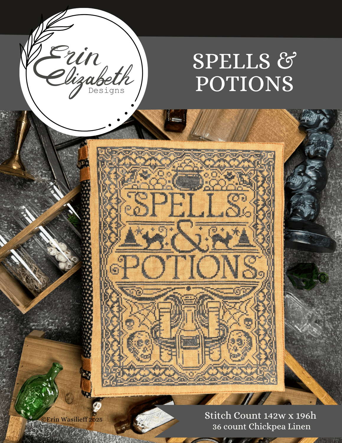 Spells & Potions - Erin Elizabeth Designs - Cross Stitch Pattern