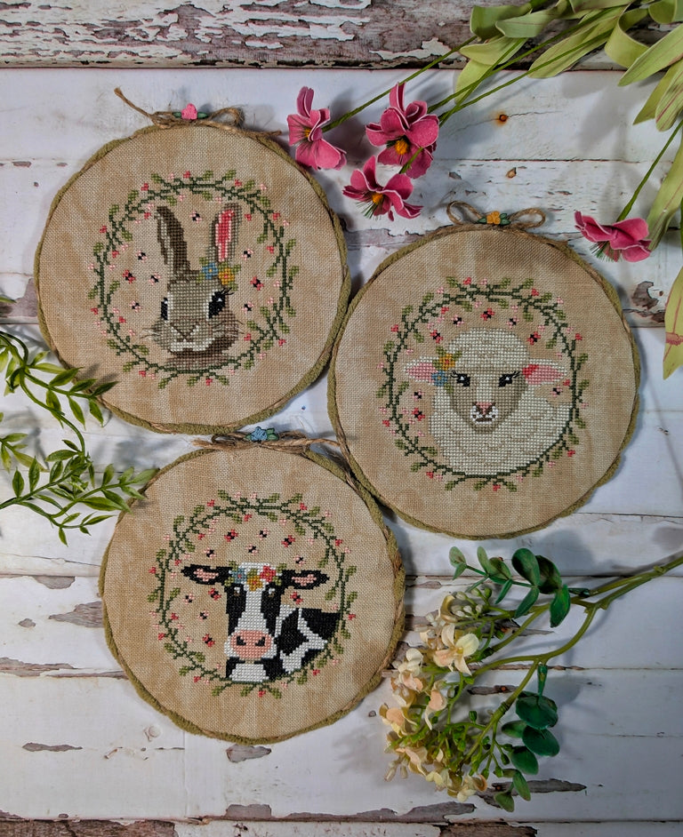 Spring Animals Trio - Puntini Puntini [Nashville 2025 Release] - Cross Stitch Pattern