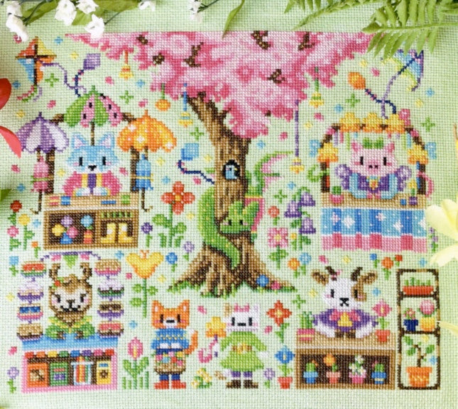 Spring Flower Festival - Flossy Fox Shop - Cross Stitch Pattern