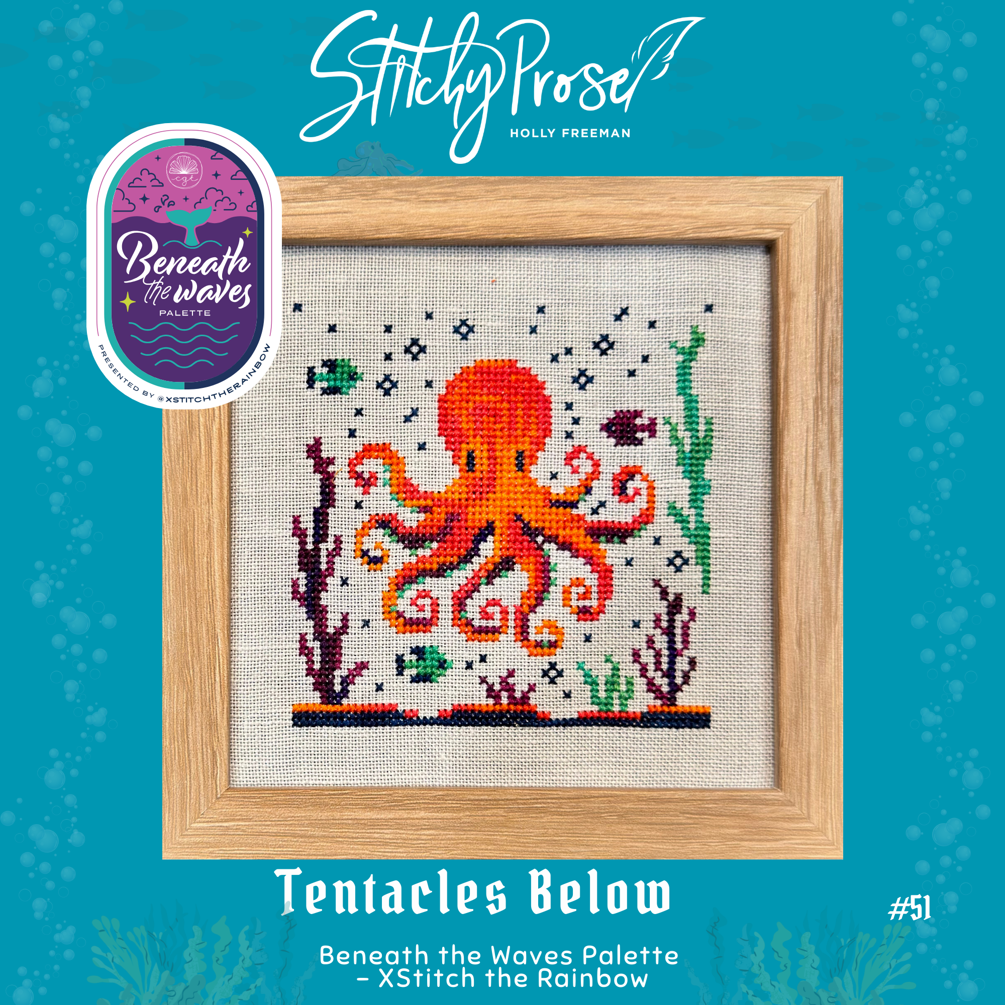 Tentacles Below (Beneath the Waves) - Stitchy Prose - Cross Stitch Pattern [Nashville 2026]