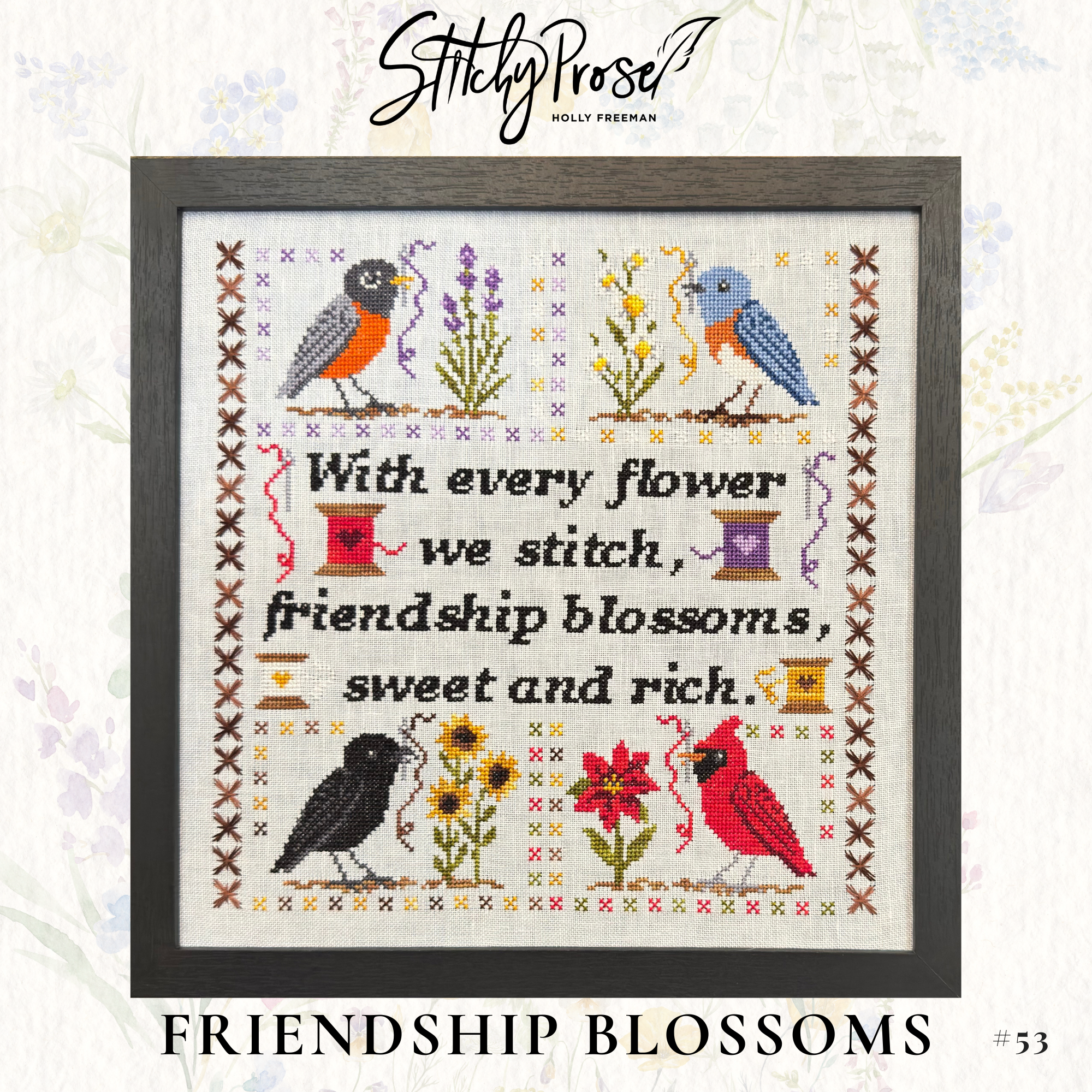 Friendship Blossoms - Stitchy Prose - Cross Stitch Pattern [Nashville 2026]