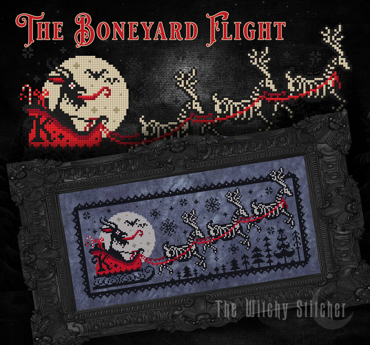 The Boneyard Flight - The Witchy Stitcher - Cross Stitch Pattern