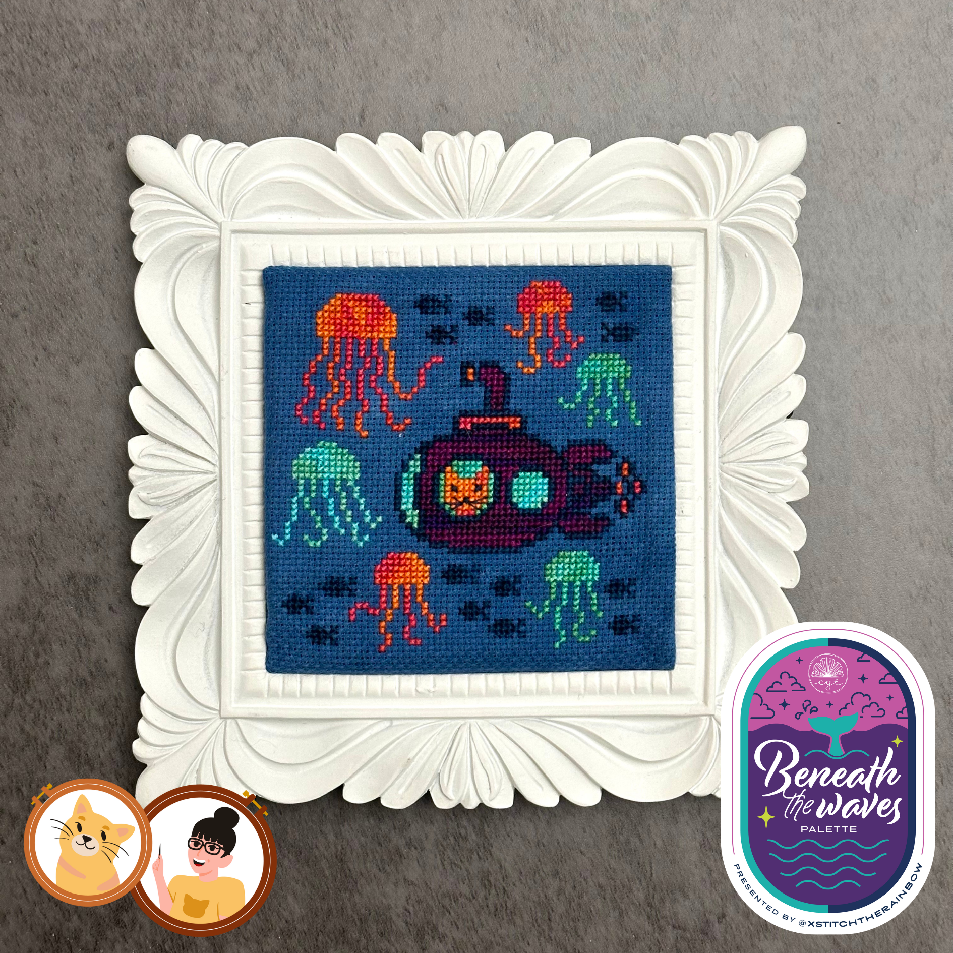 Jam and the Jellies (Beneath the Waves) - TopKnot Stitcher - Cross Stitch Pattern [Nashville 2026]