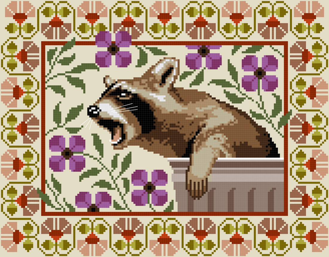 Trash Panda - The Artsy Housewife - Cross Stitch Pattern [Needlework Marketplace 2026]