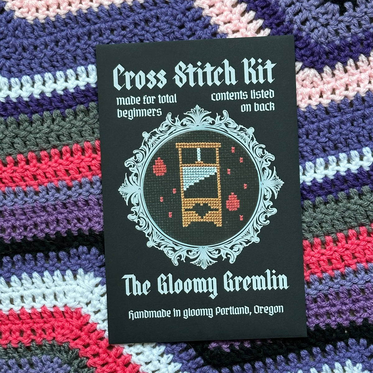 Guillotine Cross Stitch Kit - The Gloomy Gremlin