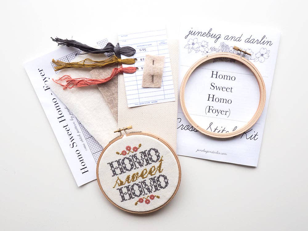 Homo Sweet Homo Cross Stitch Kit - Junebug & Darlin