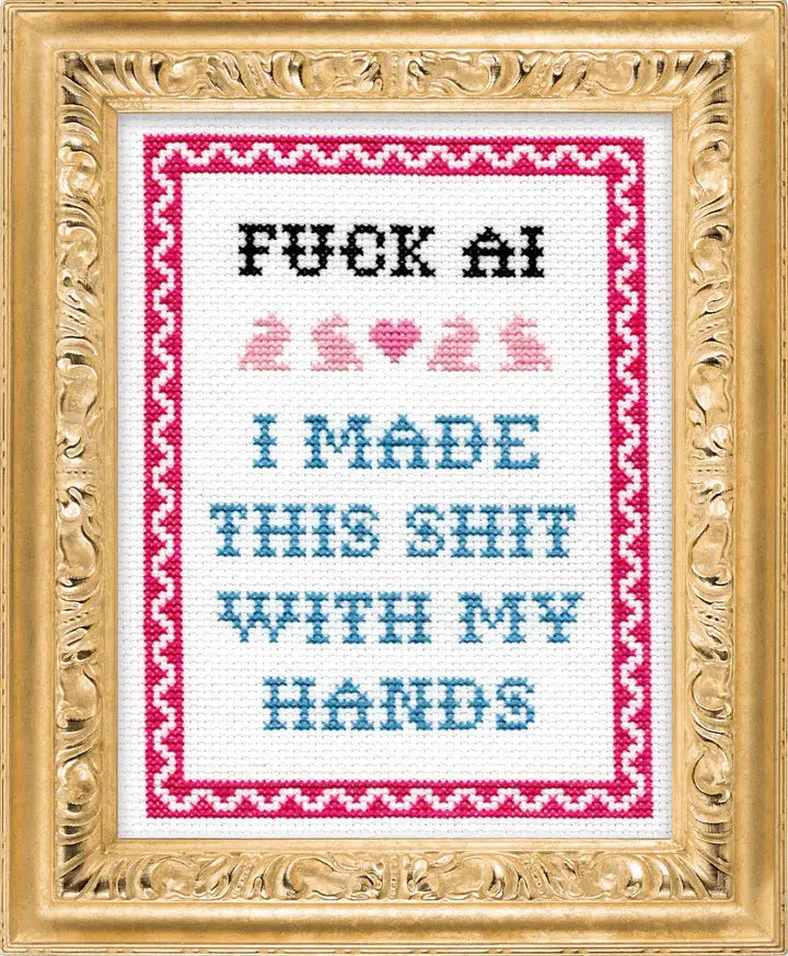 F*CK AI Deluxe Cross Stitch Kit - Subversive Cross Stitch