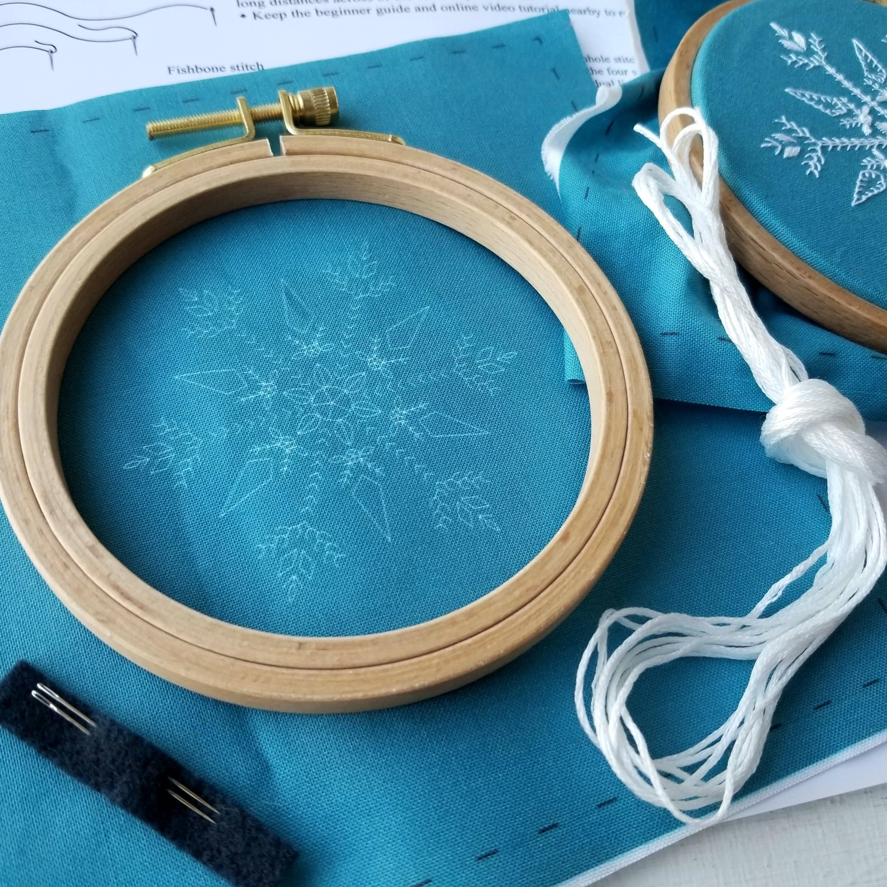 Mini Snowflake Sampler Ornament Embroidery Kit - Jessica Long Embroidery
