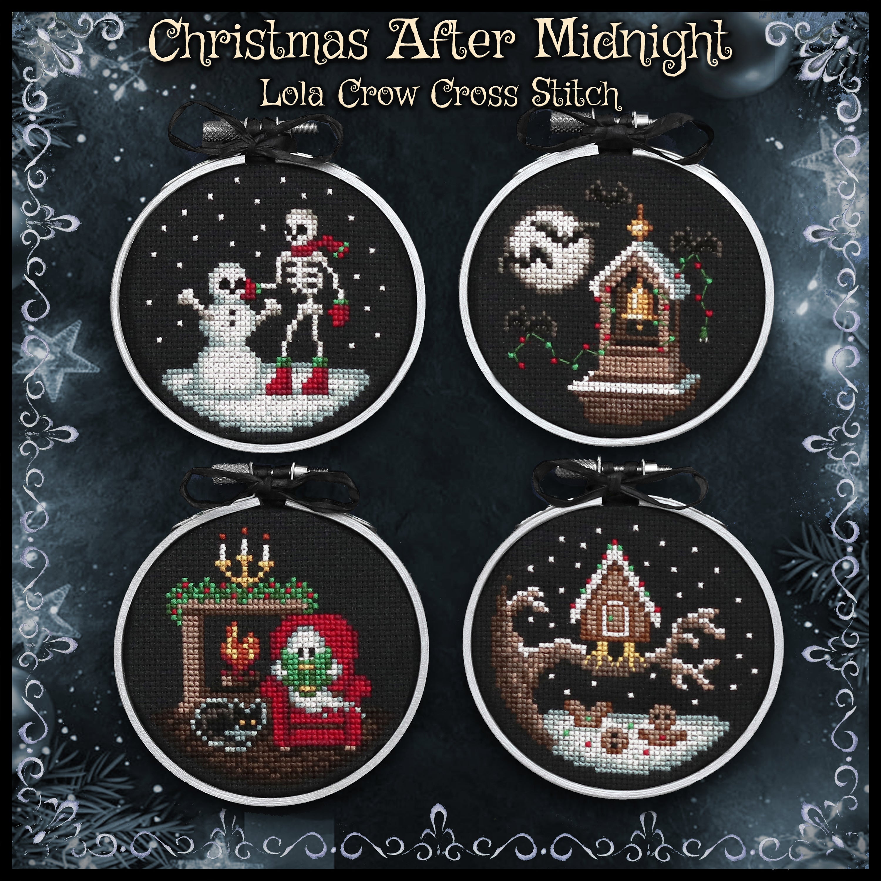 Christmas After Midnight - Lola Crow Cross Stitch - Cross Stitch Pattern [Needlework Marketplace 2026]