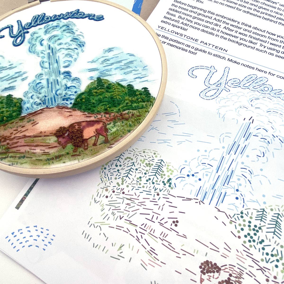 Yellowstone National Park Hand Embroidery Craft Kit