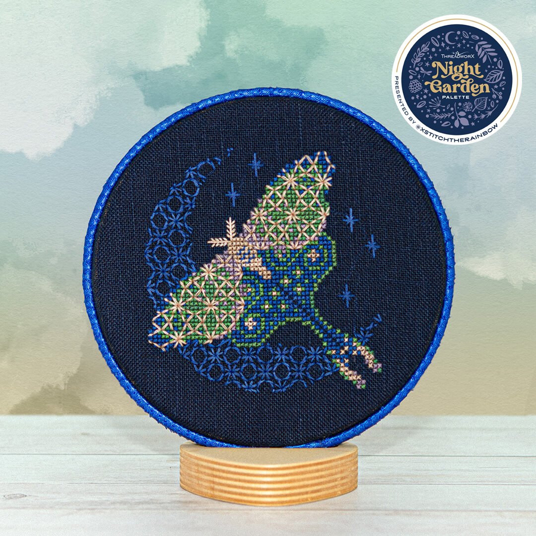 Moonlit Moth (Night Garden Palette/XStitch the Rainbow) - Counting Puddles [Nashville 2025 Release]