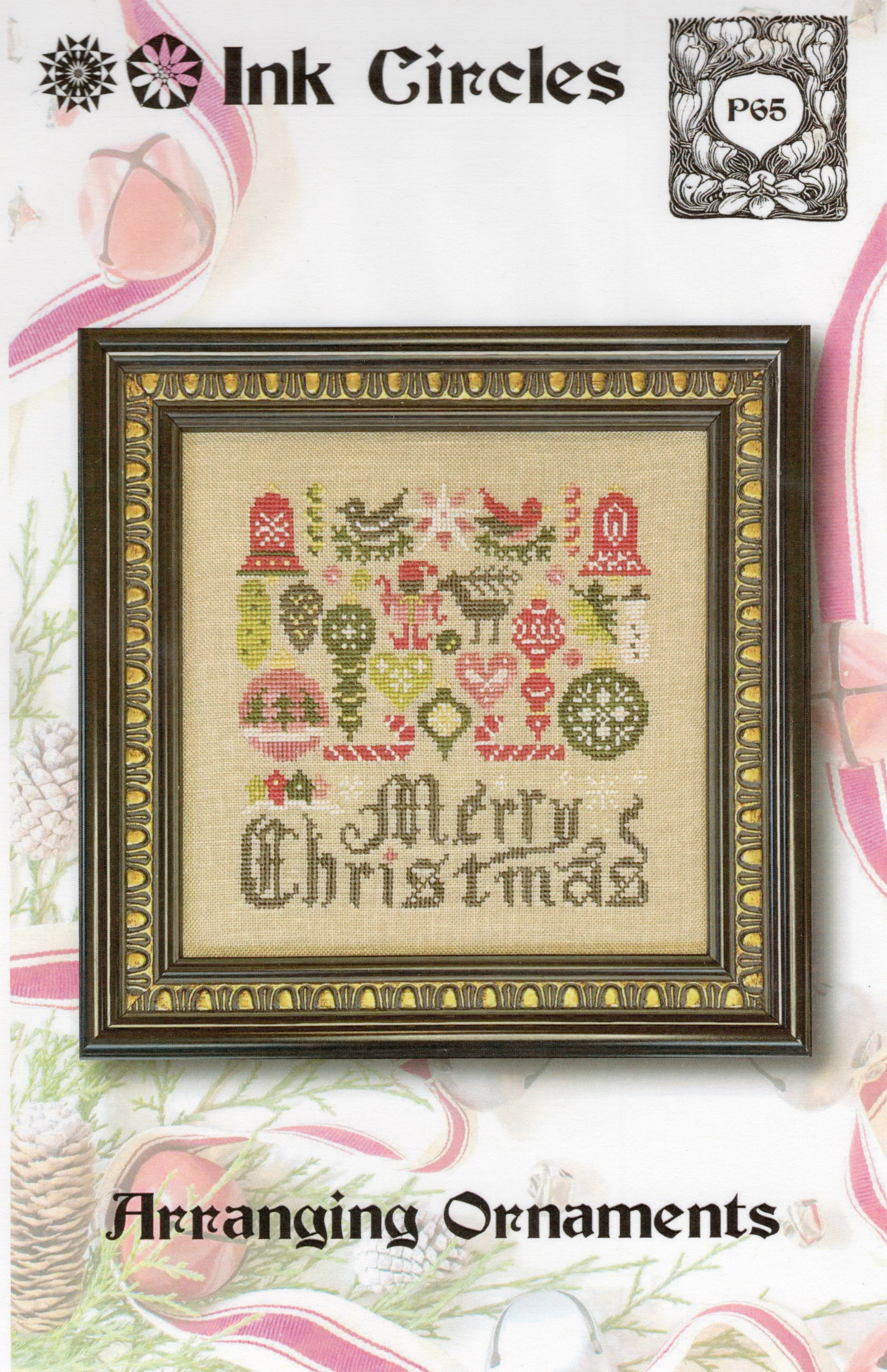 Arranging Ornaments - Ink Circles - Cross Stitch Pattern