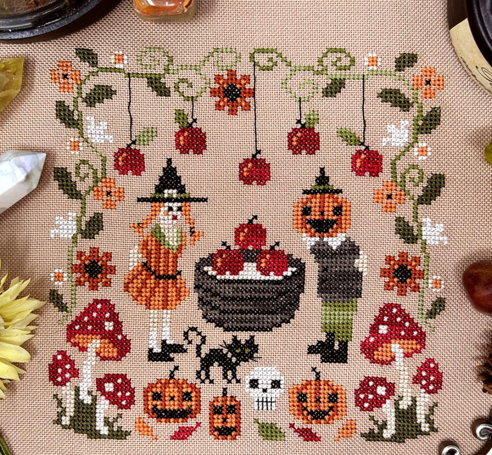Bobbing for Apples - Tiny Modernist - Cross Stitch Pattern