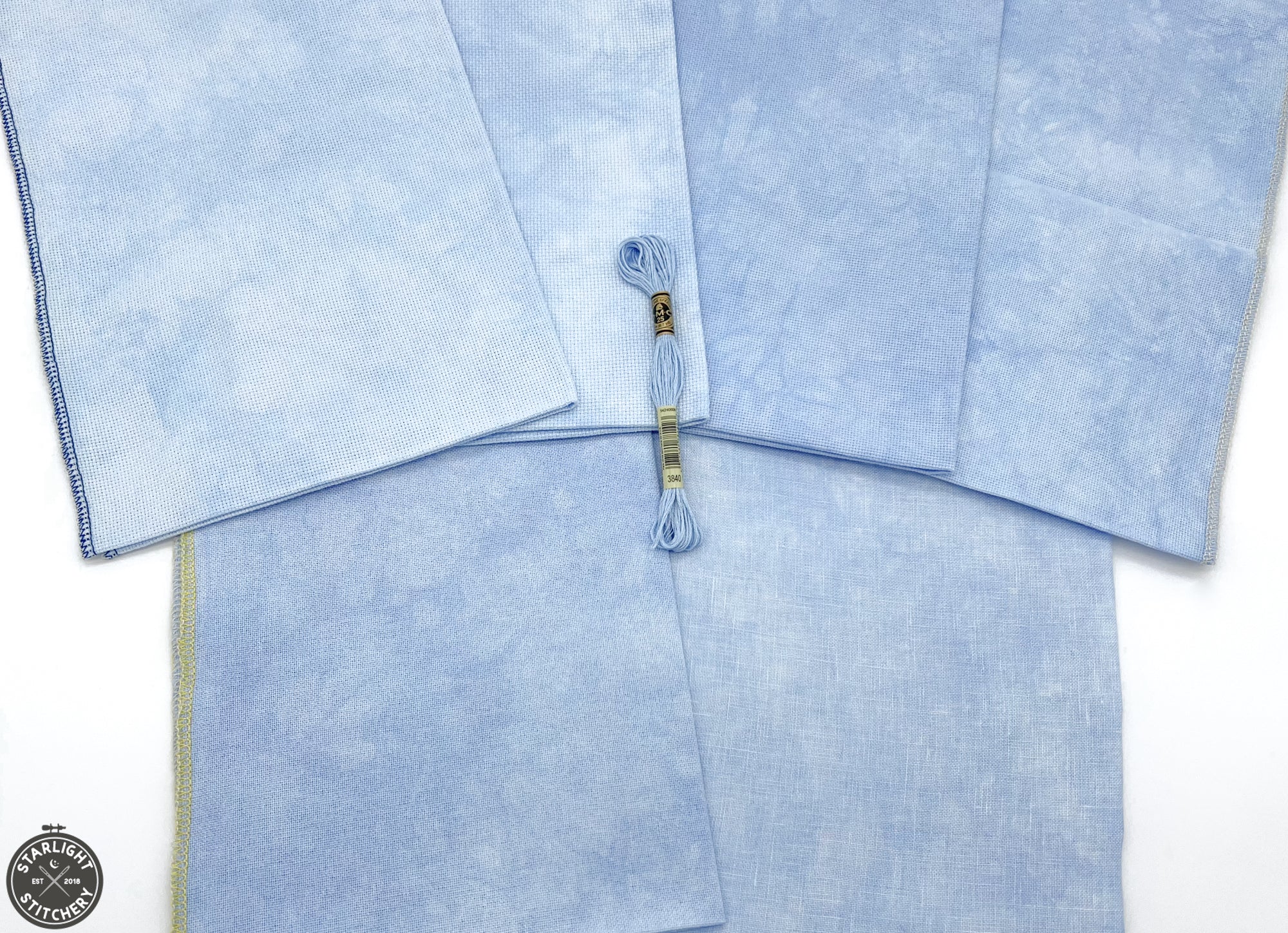 "Forget-Me-Not" Atomic Ranch Fabrics - Hand Dyed Cross Stitch Fabric
