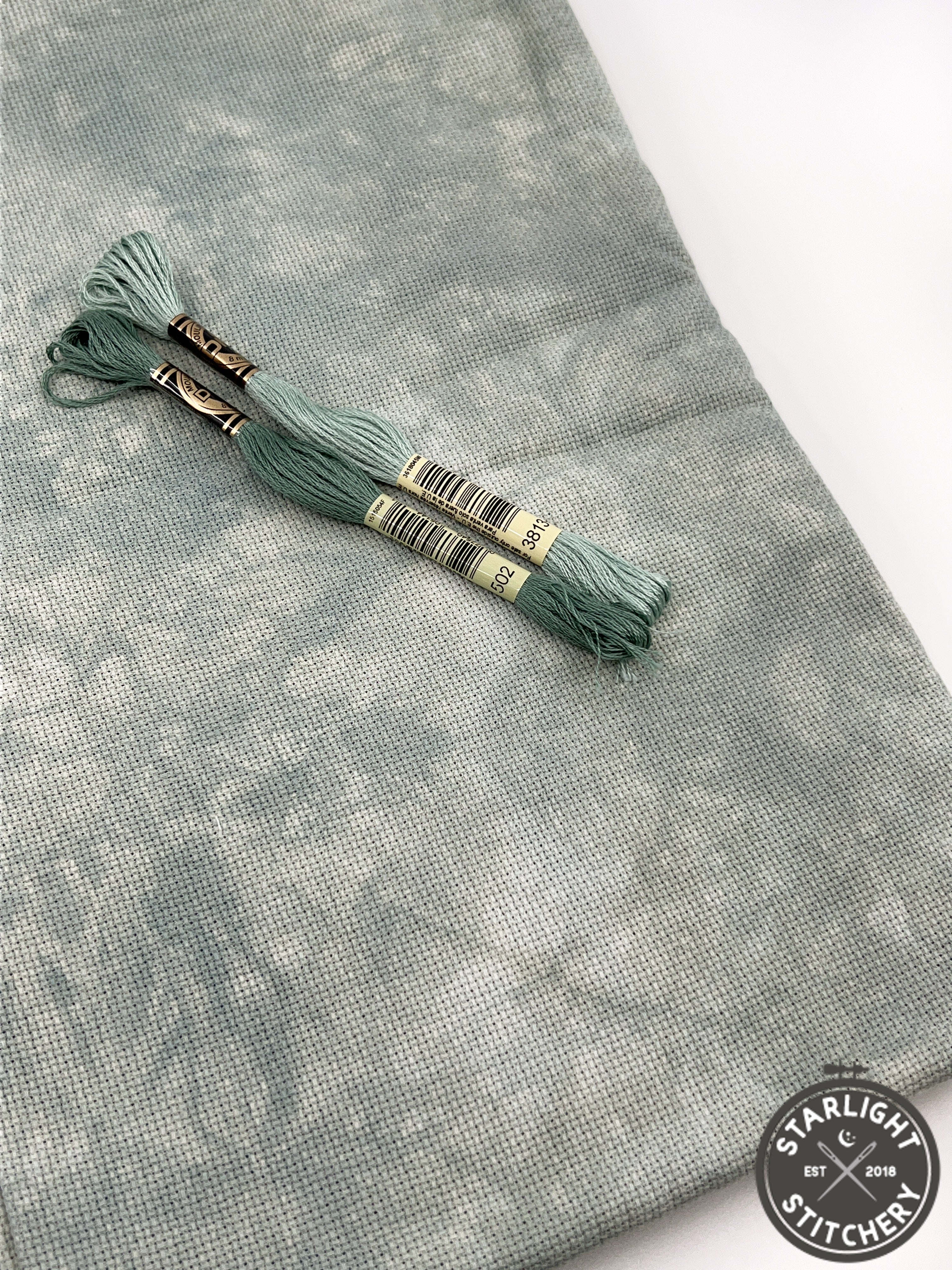 "Wild Mint" Atomic Ranch Fabrics - Hand Dyed Cross Stitch Fabric