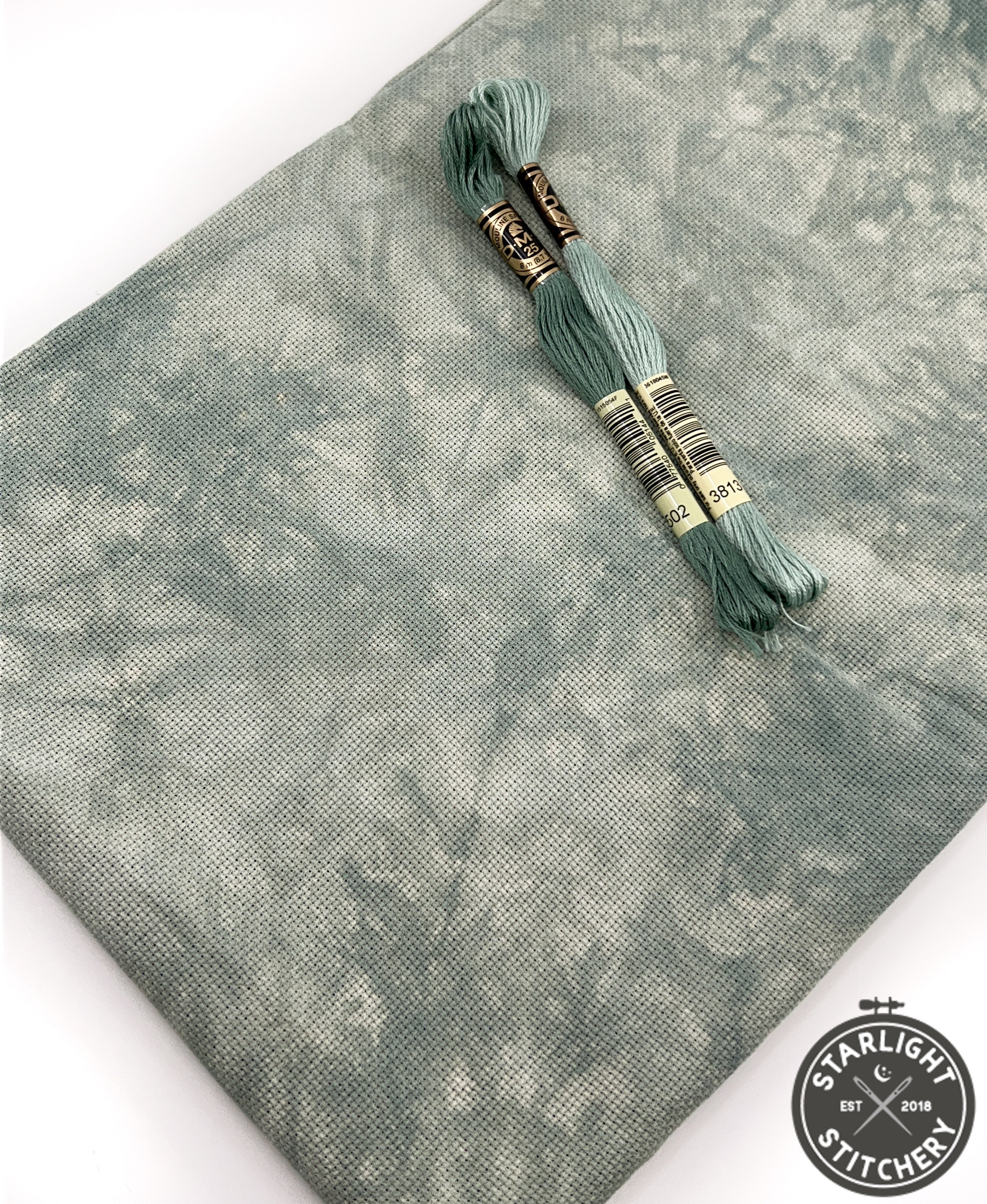 "Wild Mint" Atomic Ranch Fabrics - Hand Dyed Cross Stitch Fabric