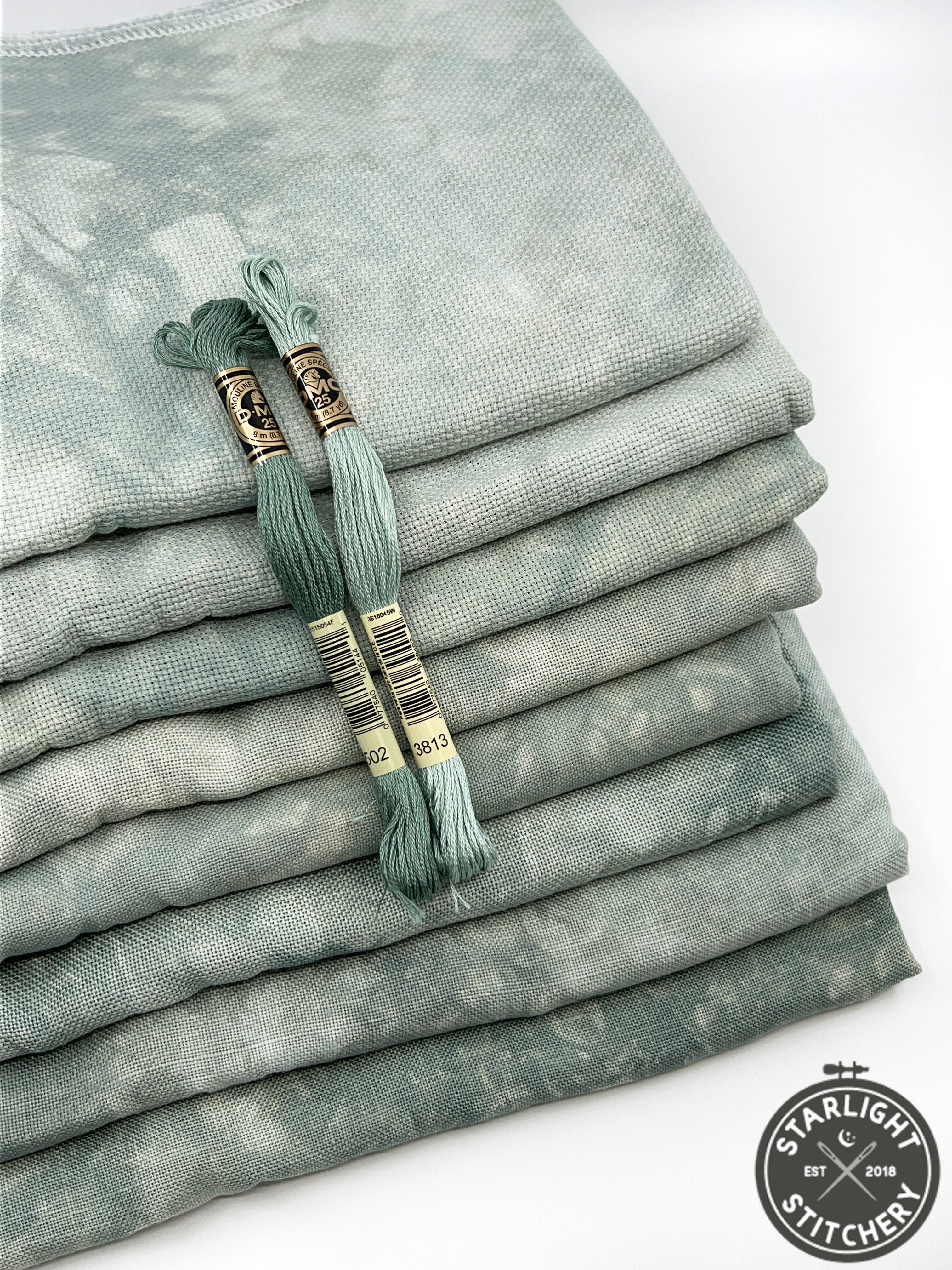 "Wild Mint" Atomic Ranch Fabrics - Hand Dyed Cross Stitch Fabric