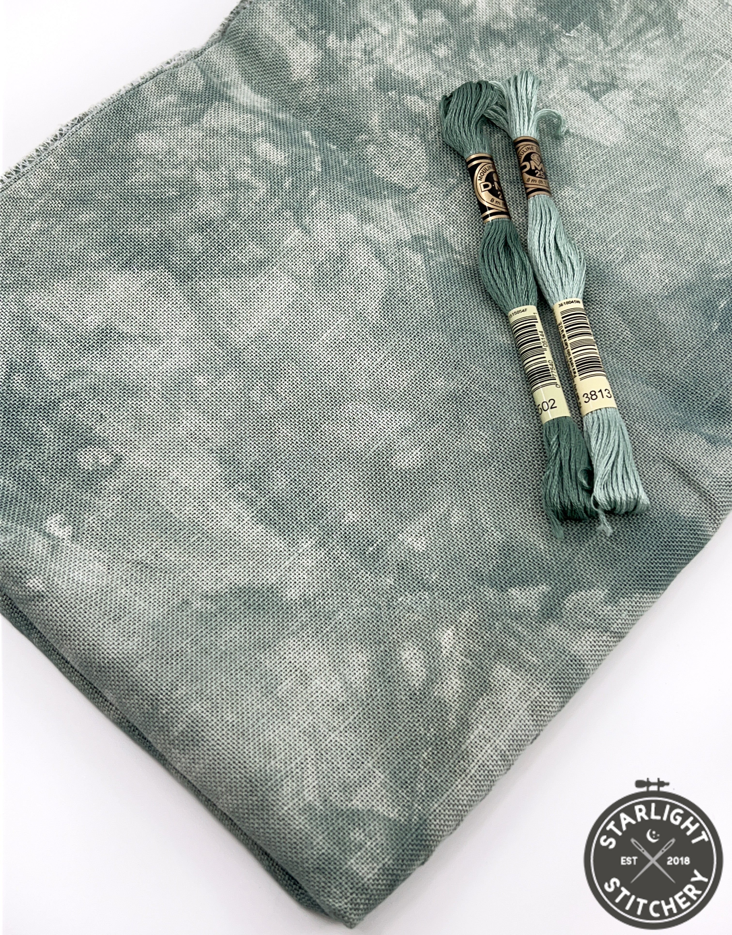 "Wild Mint" Atomic Ranch Fabrics - Hand Dyed Cross Stitch Fabric