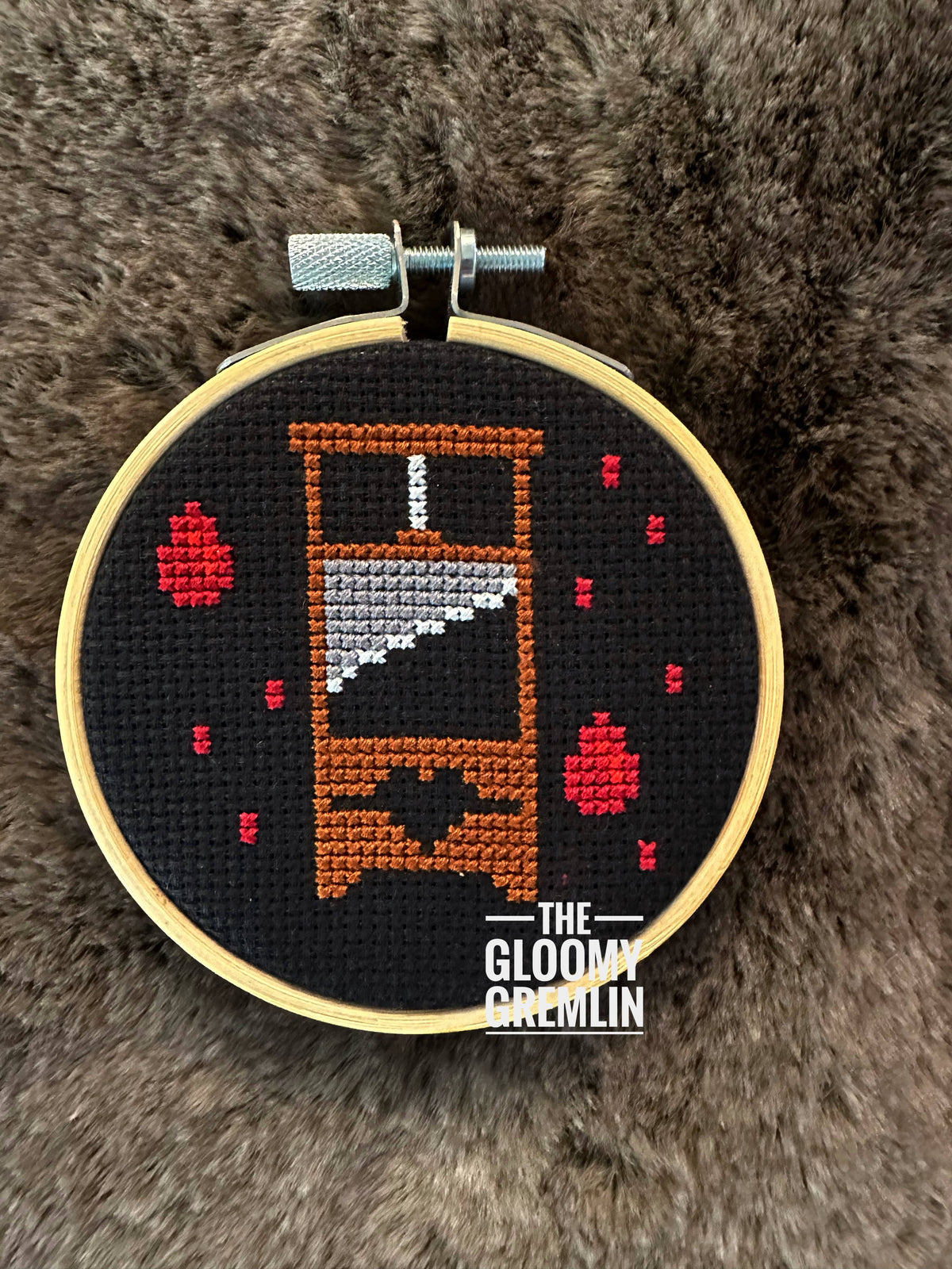 Guillotine Cross Stitch Kit - The Gloomy Gremlin