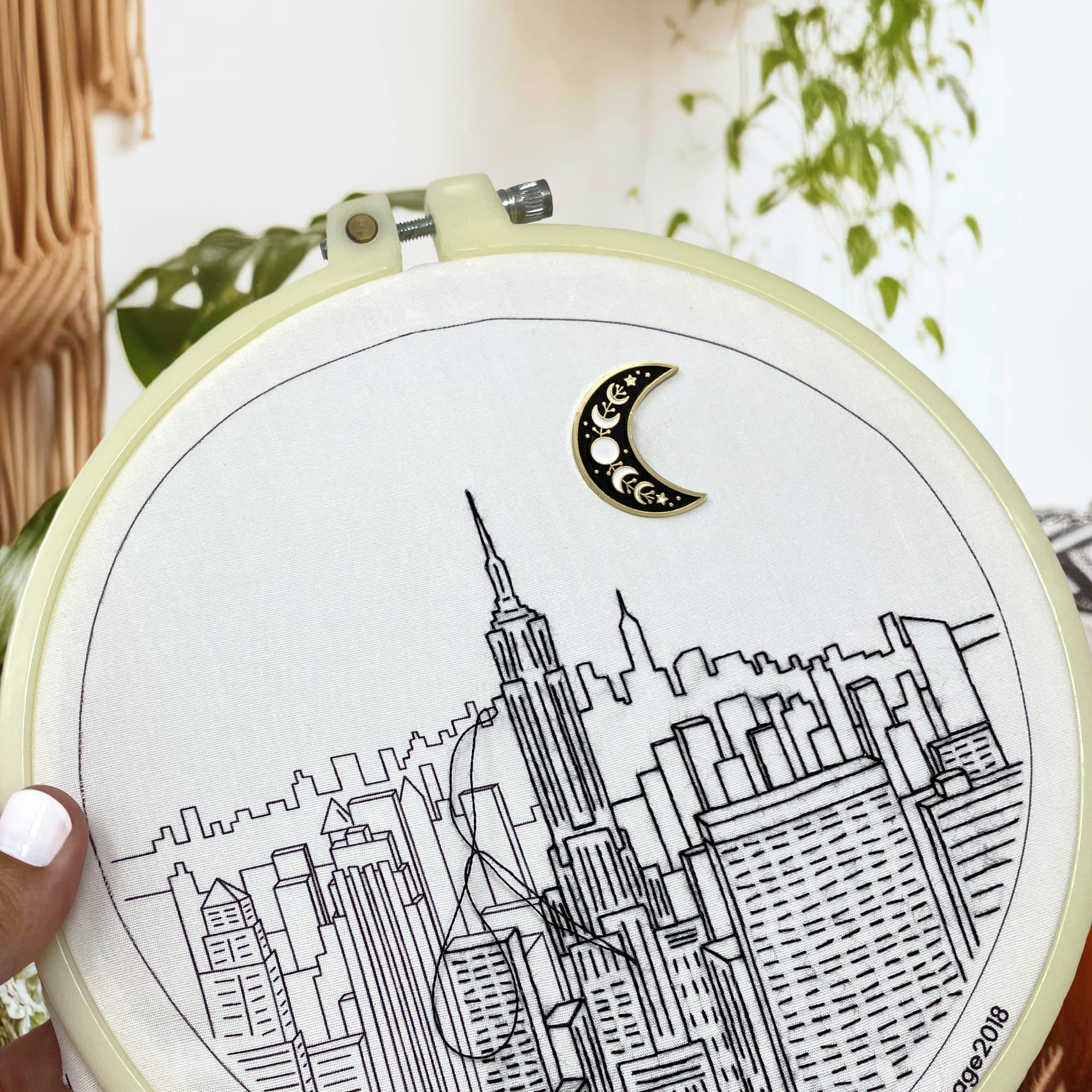 Moon and Stars Magnetic Needle Minder - The Stitch Box Vault - Cross Stitch Notions