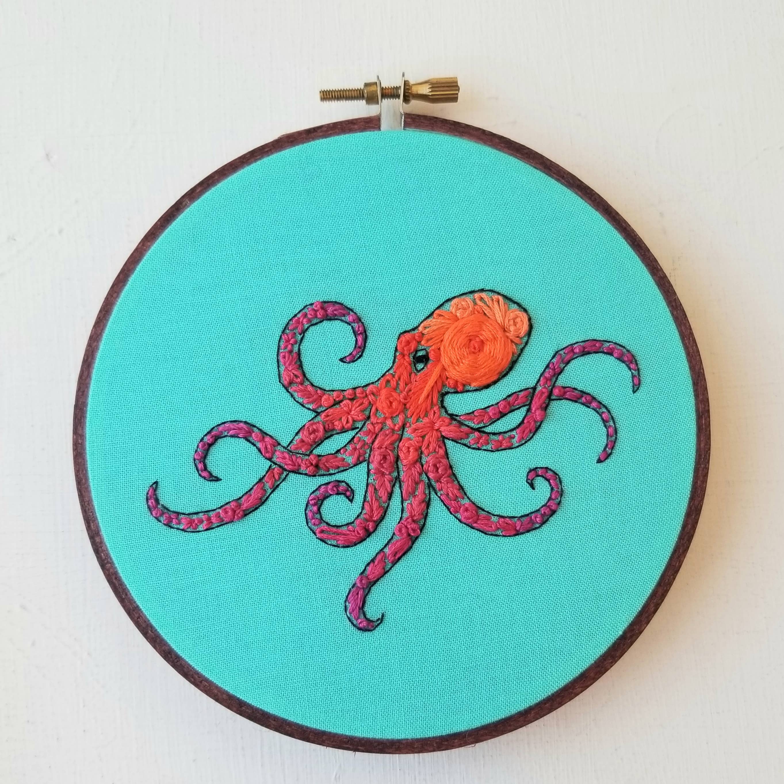 Pacific Octopus Embroidery Kit - Jessica Long Embroidery