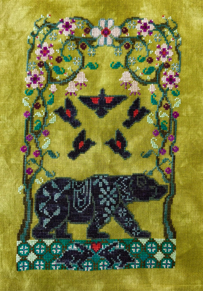 Blooming Bear - The Marigold Needle - Cross Stitch Pattern