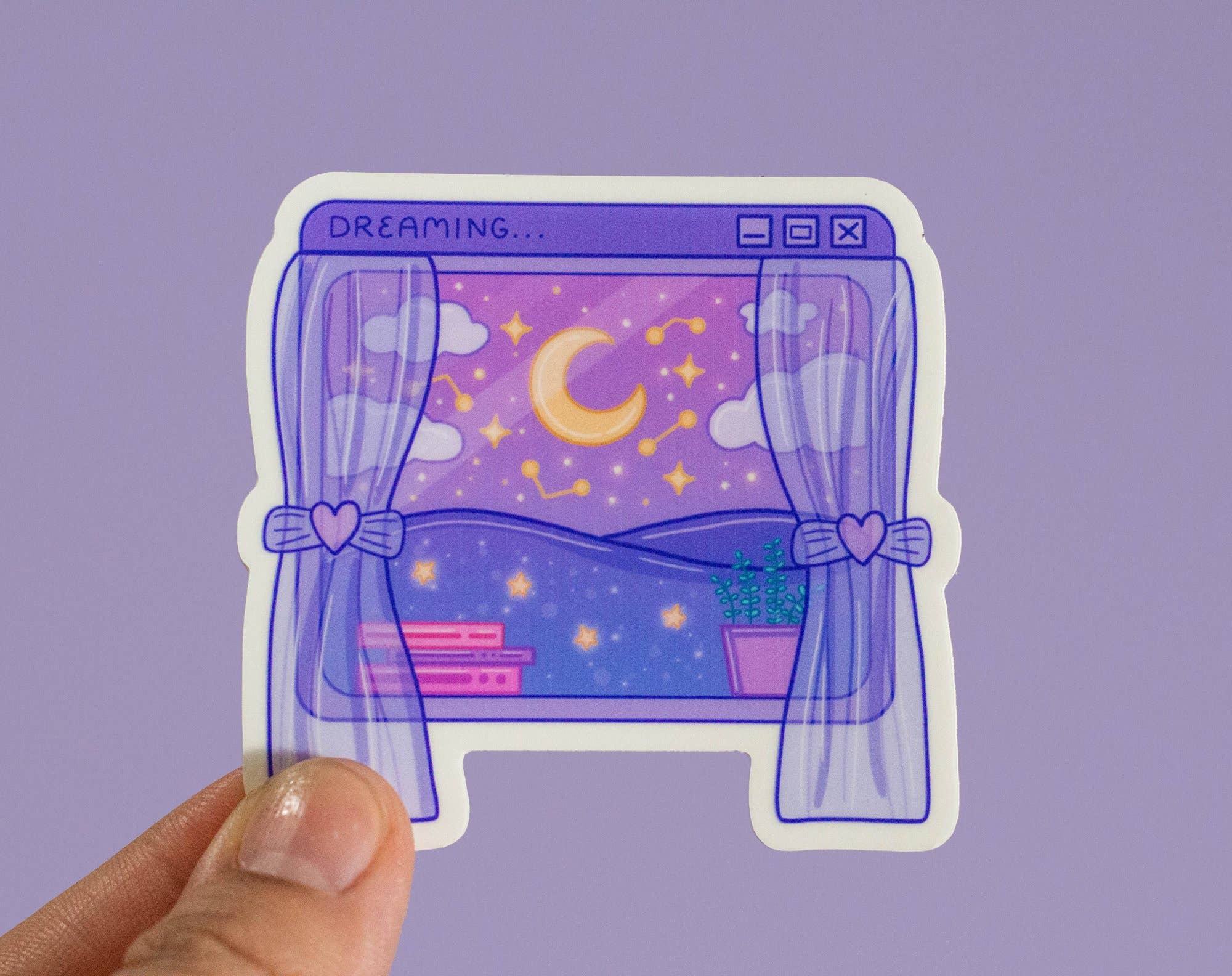 Dreaming Window Vinyl Sticker - Unicorn Eclipse