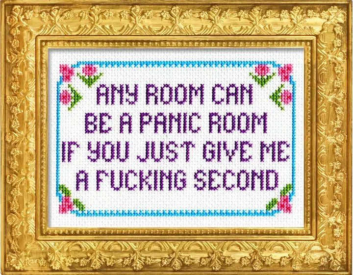 Any Room Can Be A Panic Room Deluxe Cross Stitch Kit - Subversive Cross Stitch