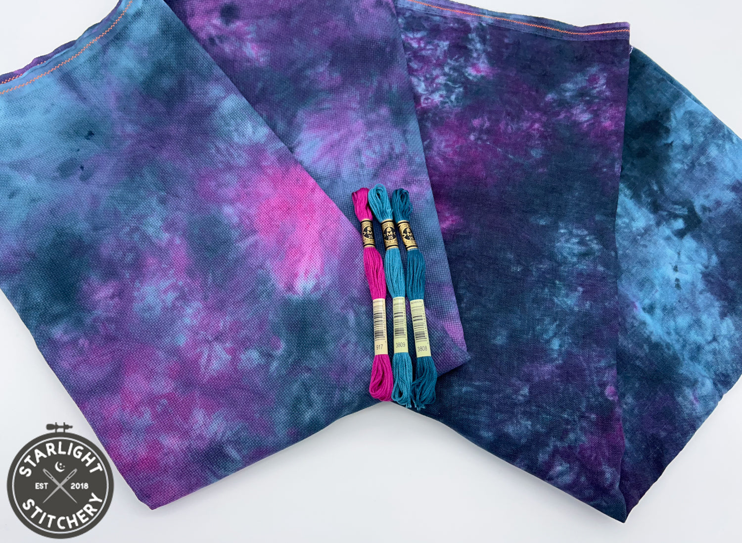 "Cosmos" Hand Dyed Cross Stitch Fabric - BeStitchMe