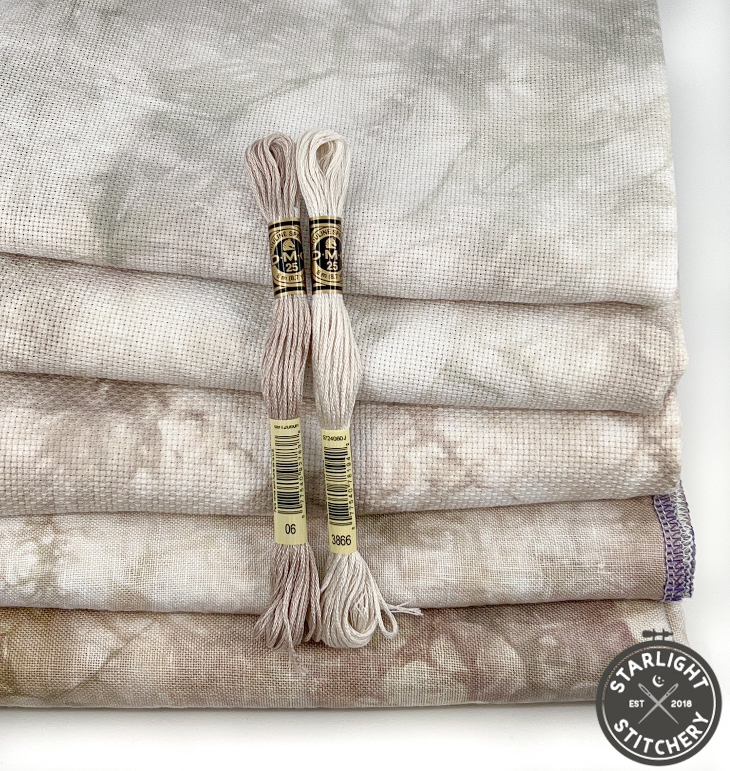 "Cold Foam" Hand Dyed Cross Stitch Fabric - BeStitchMe