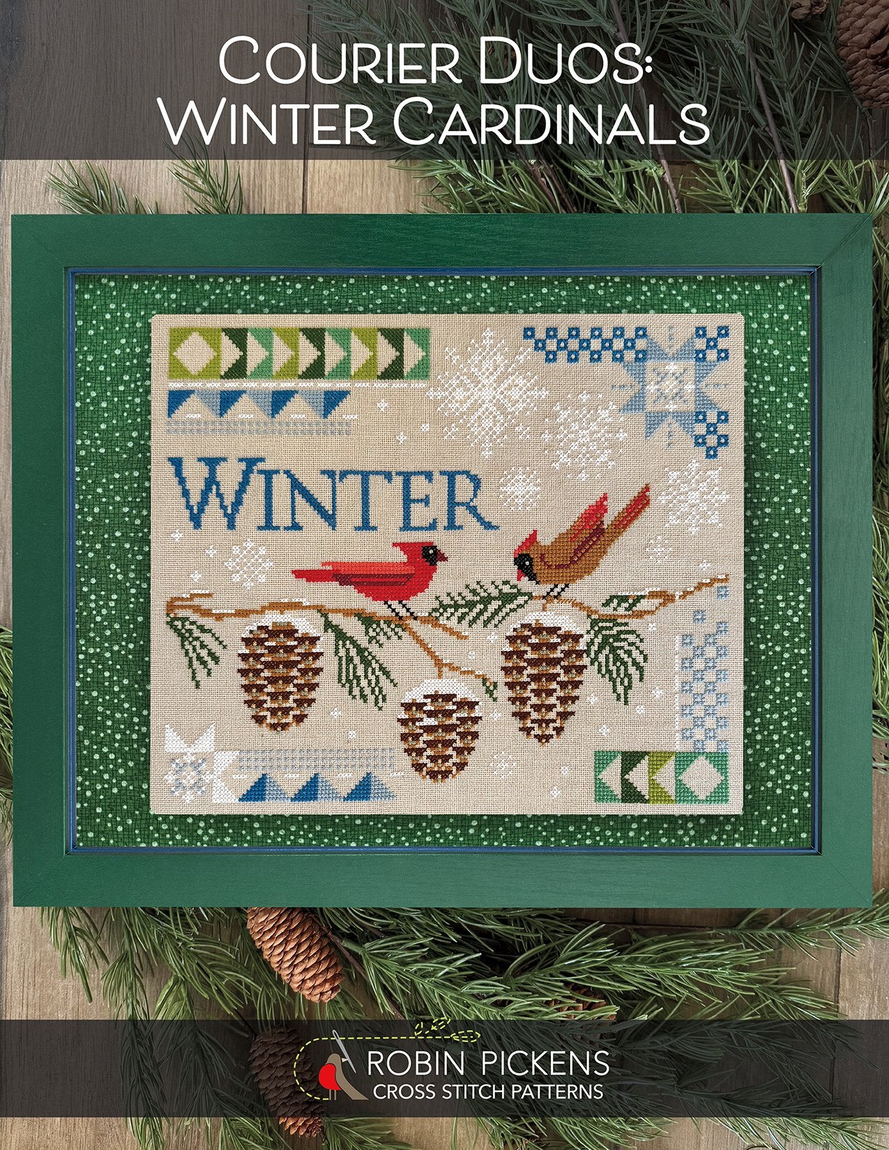 Courier Duos: Winter Cardinals - Robin Pickens - Cross Stitch Pattern [Nashville 2026]