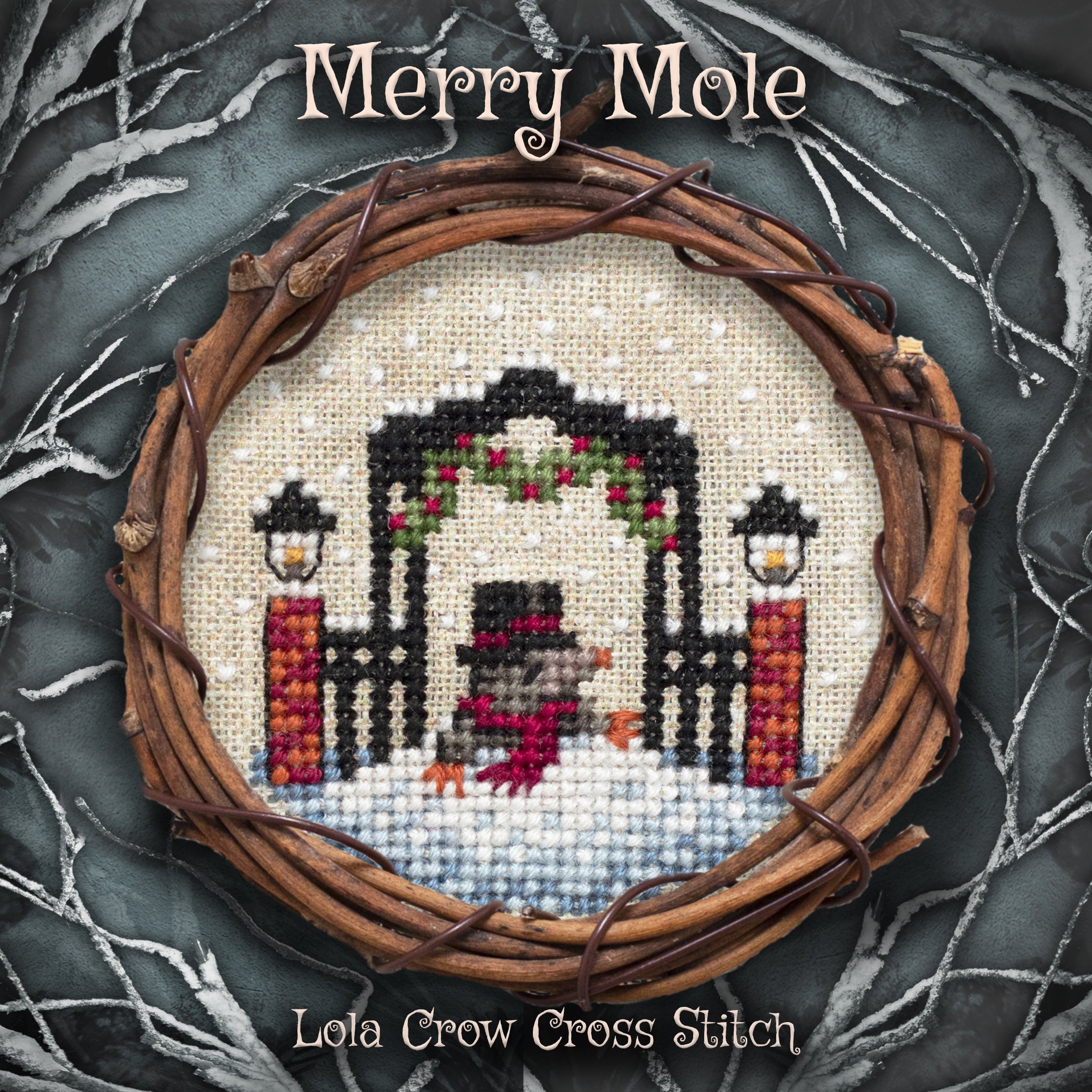 Merry Mole - Lola Crow Cross Stitch - Cross Stitch Pattern [Needlework Marketplace 2026]