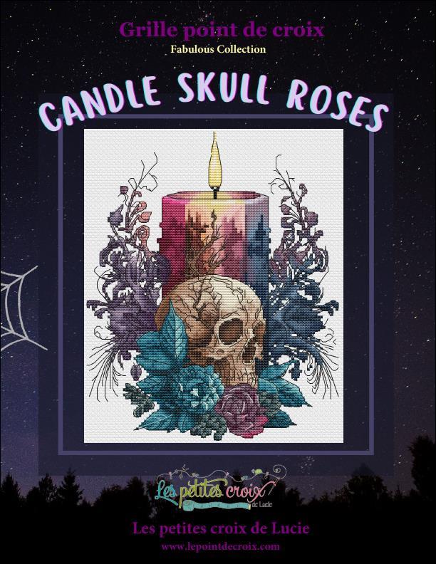 Candle Skull Roses - Les Petites Croix de Lucie - Cross Stitch Pattern