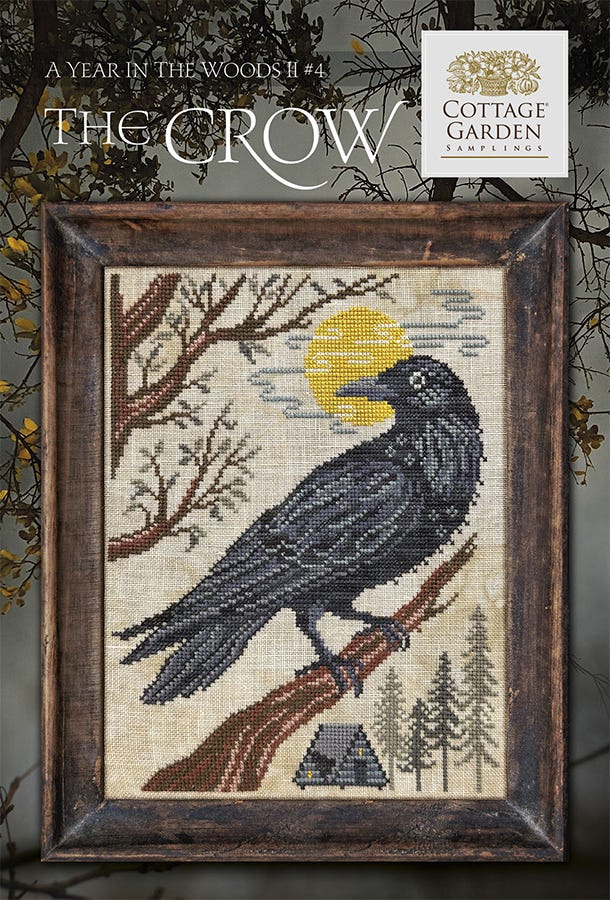 The Crow - Cottage Garden Samplings  - Cross Stitch Pattern