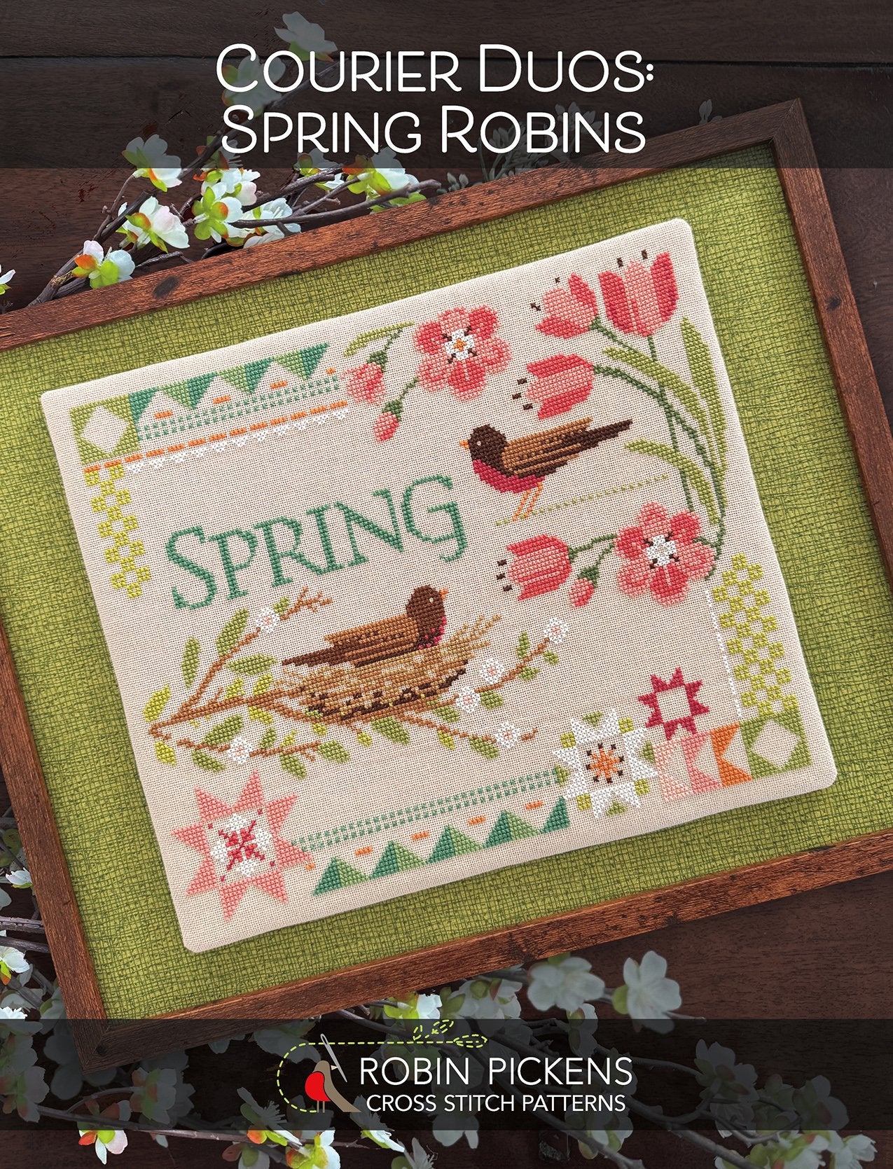 Courier Duos: Spring Robins - Robin Pickens - Cross Stitch Pattern [Nashville 2026]
