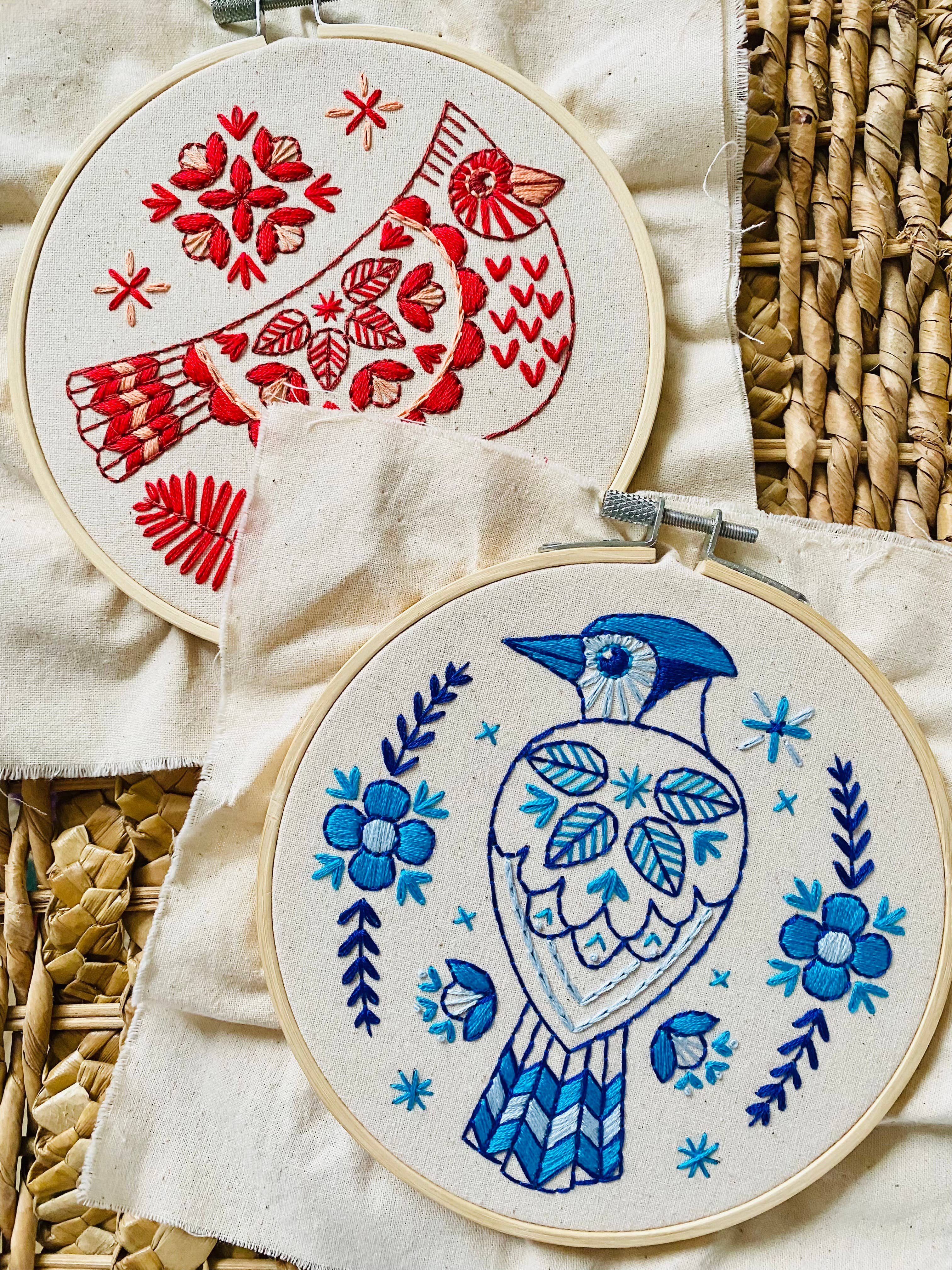 Folk Blue Jay Embroidery Kit - Hook, Line, & Tinker