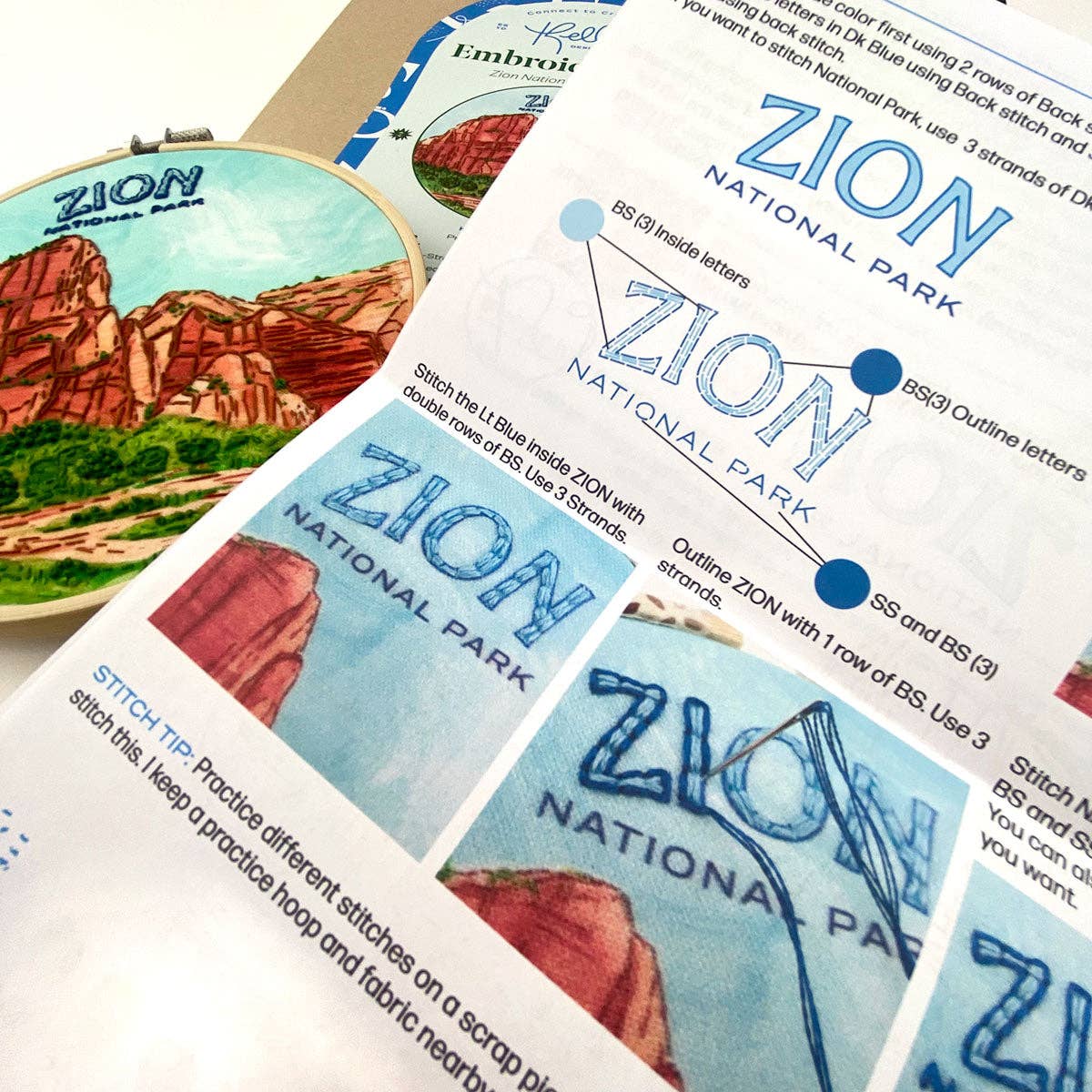 Zion National Park Hand Embroidery Craft Kit