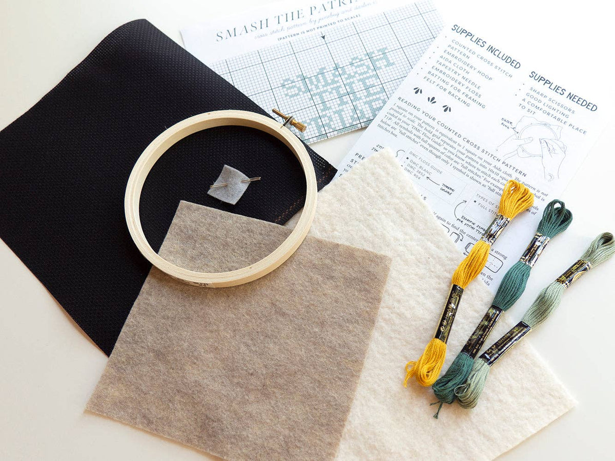Smash the Patriarchy Cross Stitch Kit - Junebug & Darlin