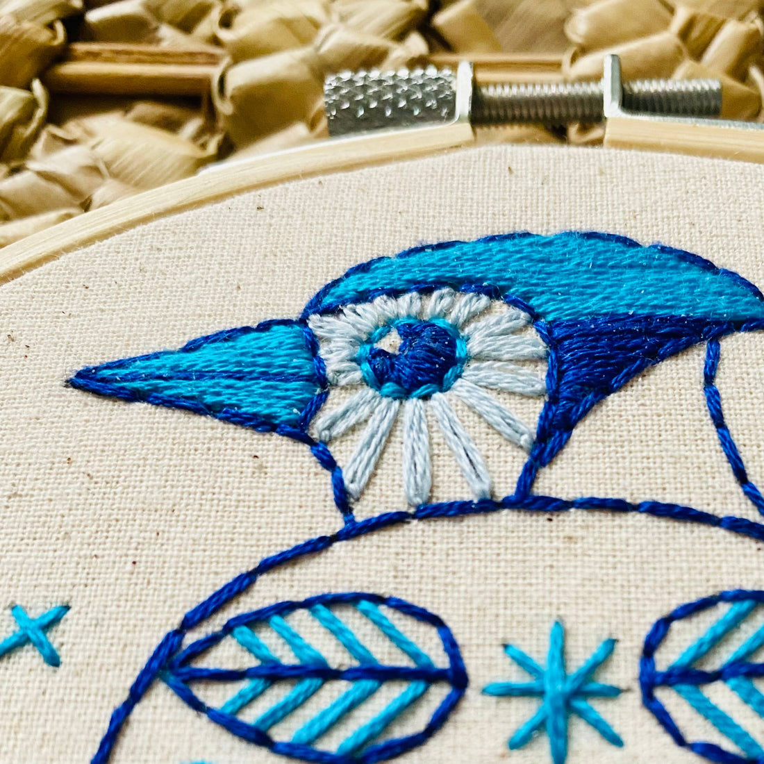 Folk Blue Jay Embroidery Kit - Hook, Line, & Tinker