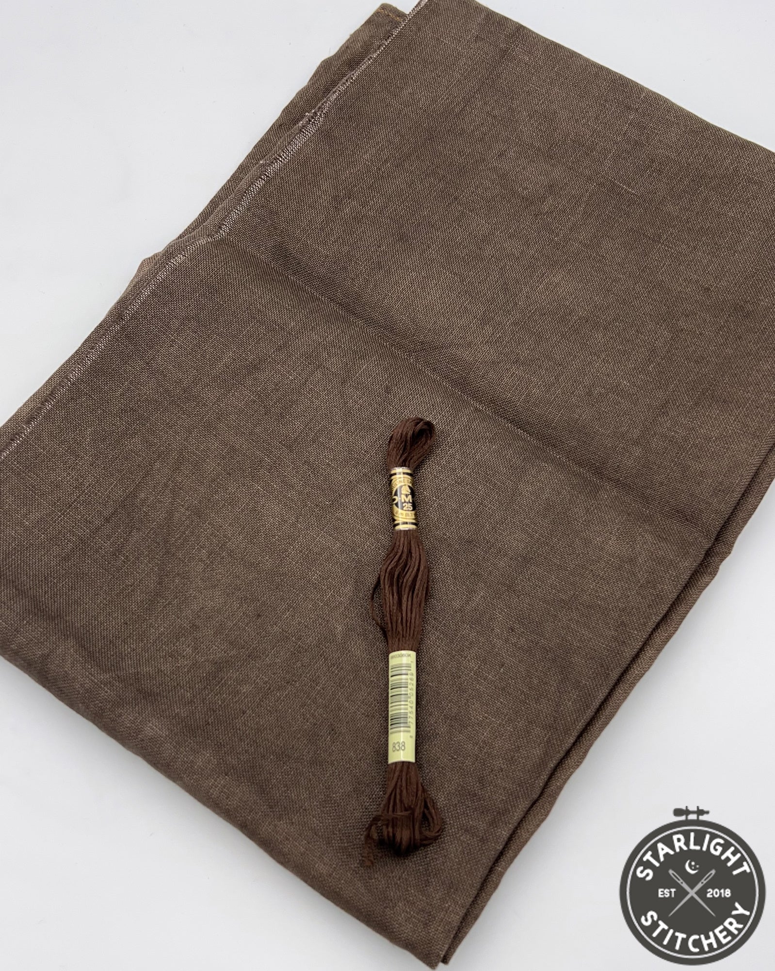 "Dried Virginia Baccy" 36 ct Hand Dyed Linen - Dames of the Needle