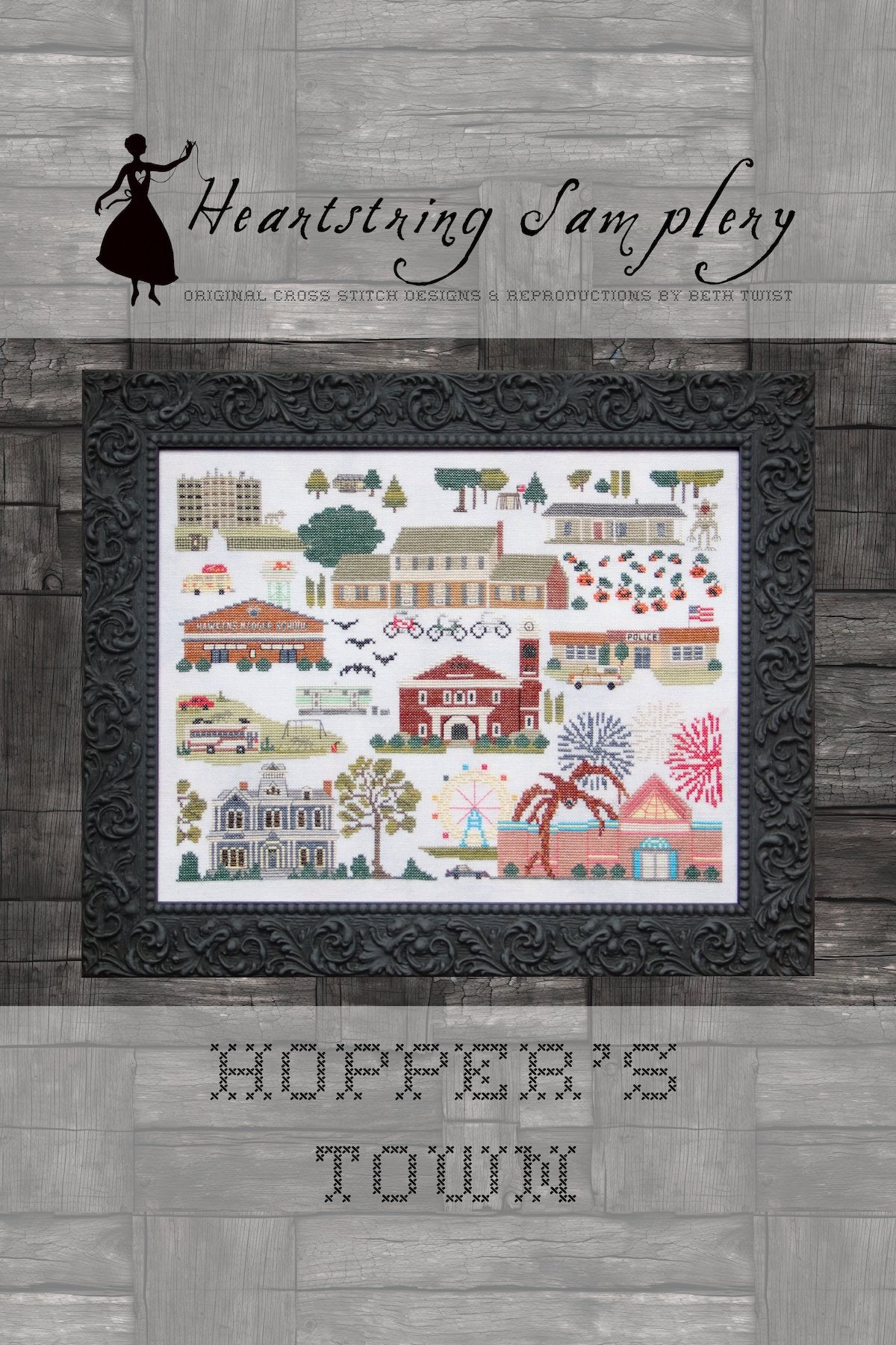 Hopper's Town - Heartstring Samplery - Cross Stitch Pattern [Needlework Marketplace 2025]
