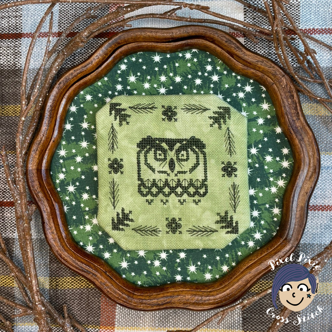 Grumpy Owl - Pixel Pixie Cross Stitch - Cross Stitch Pattern [Needlework Marketplace 2024]