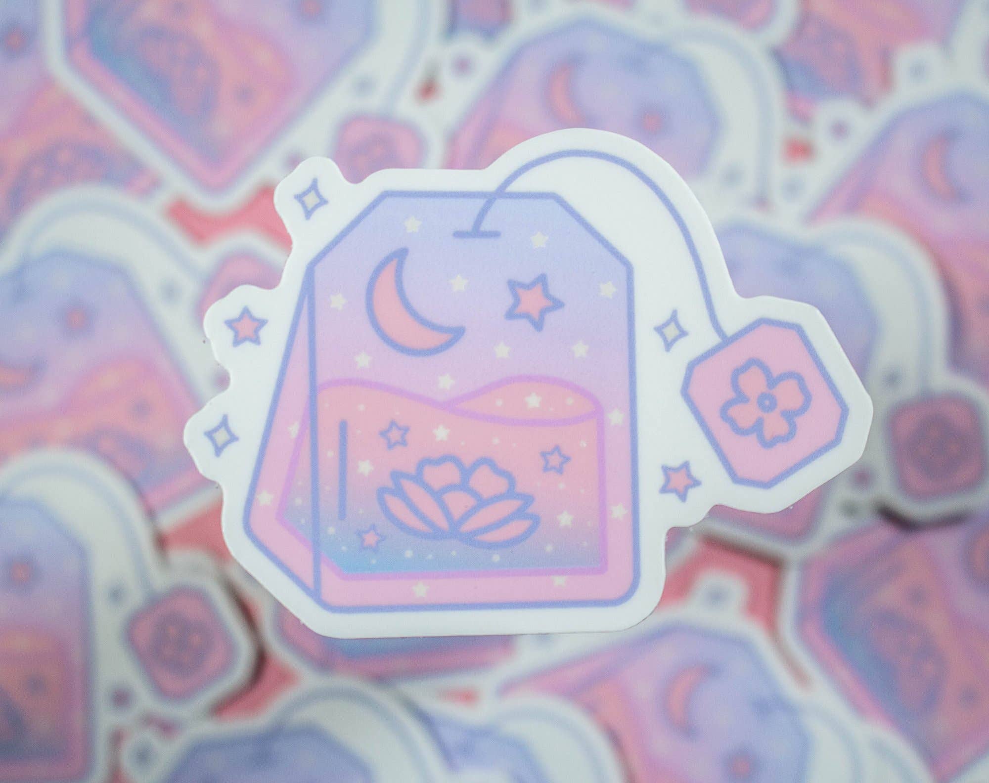 Hearts Tea Bag Sticker - Unicorn Eclipse
