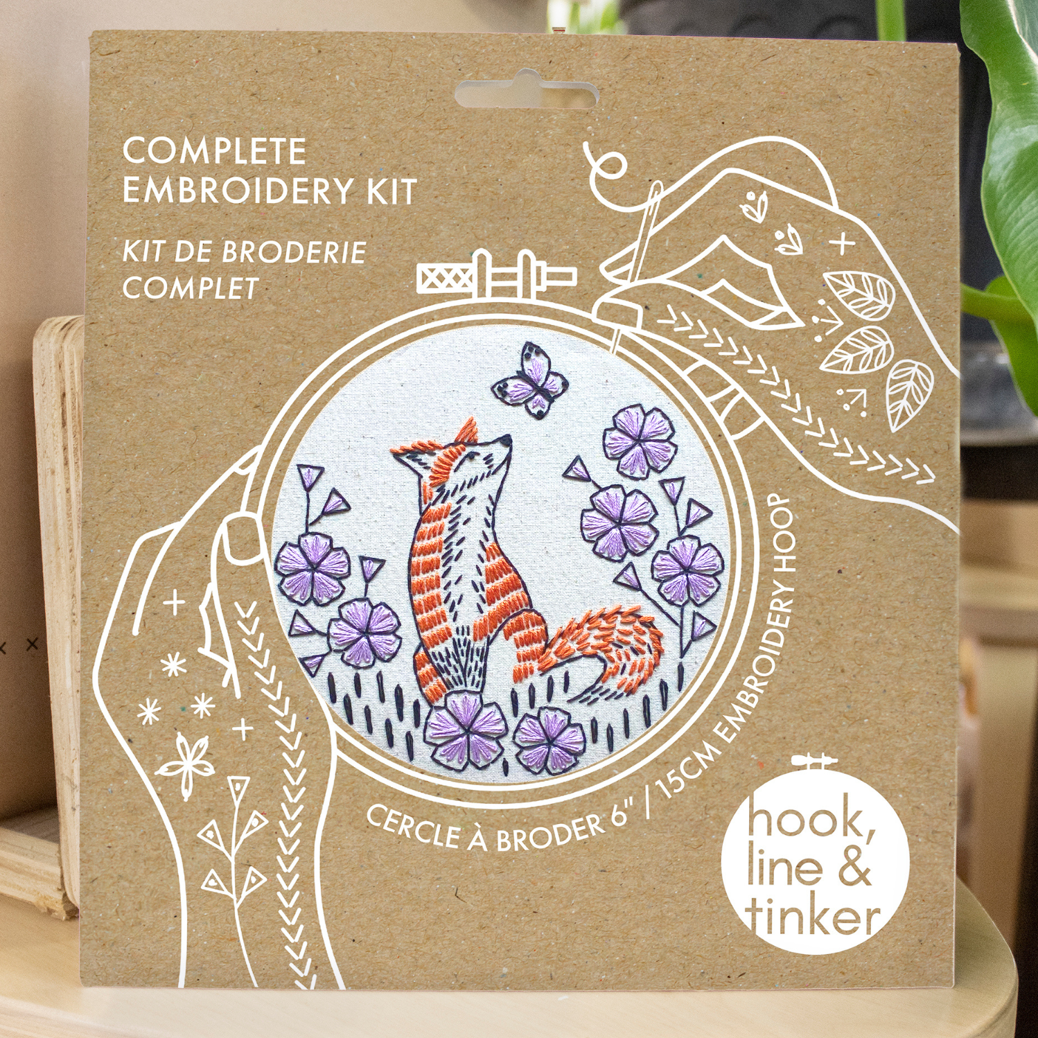 Fox in Phlox Embroidery Kit - Hook, Line, & Tinker