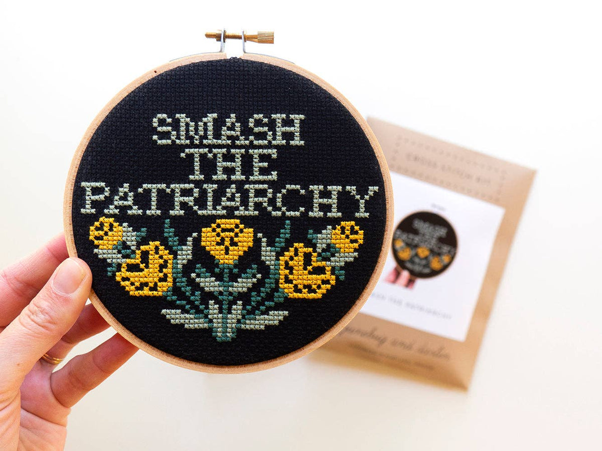 Smash the Patriarchy Cross Stitch Kit - Junebug & Darlin